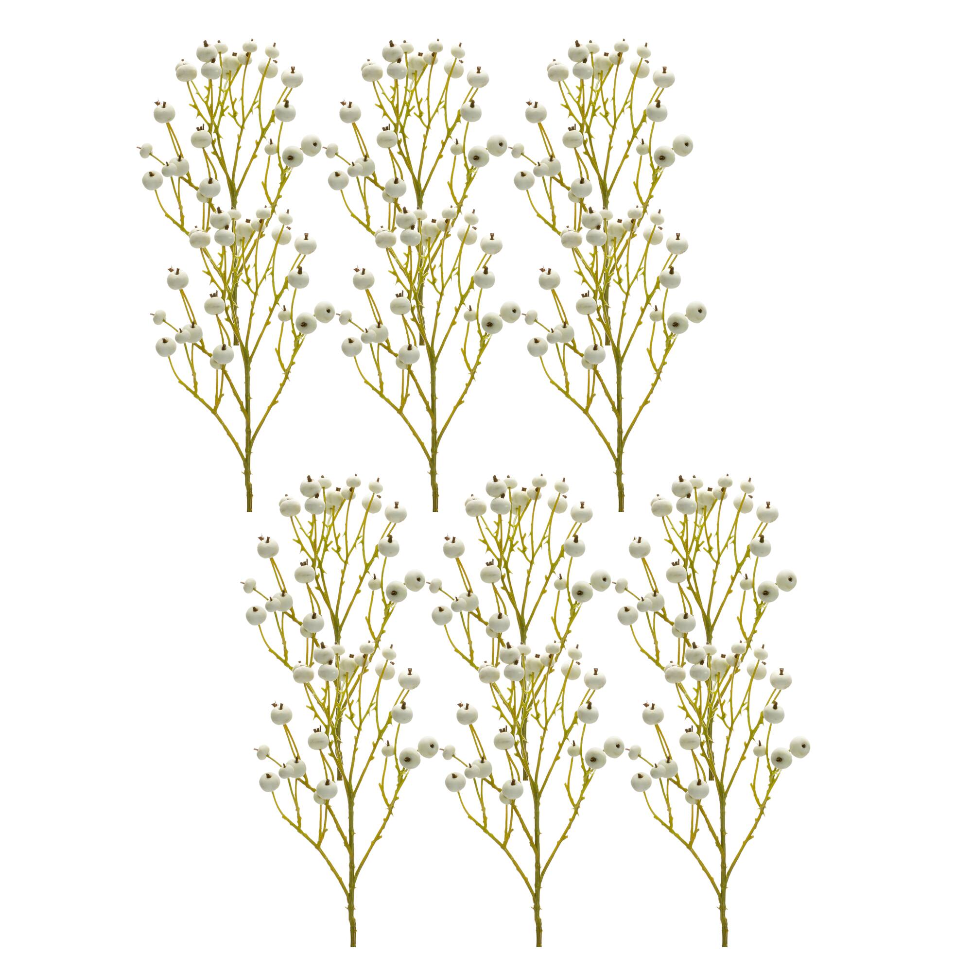 27.5" White Berry Sprays, 6ct.